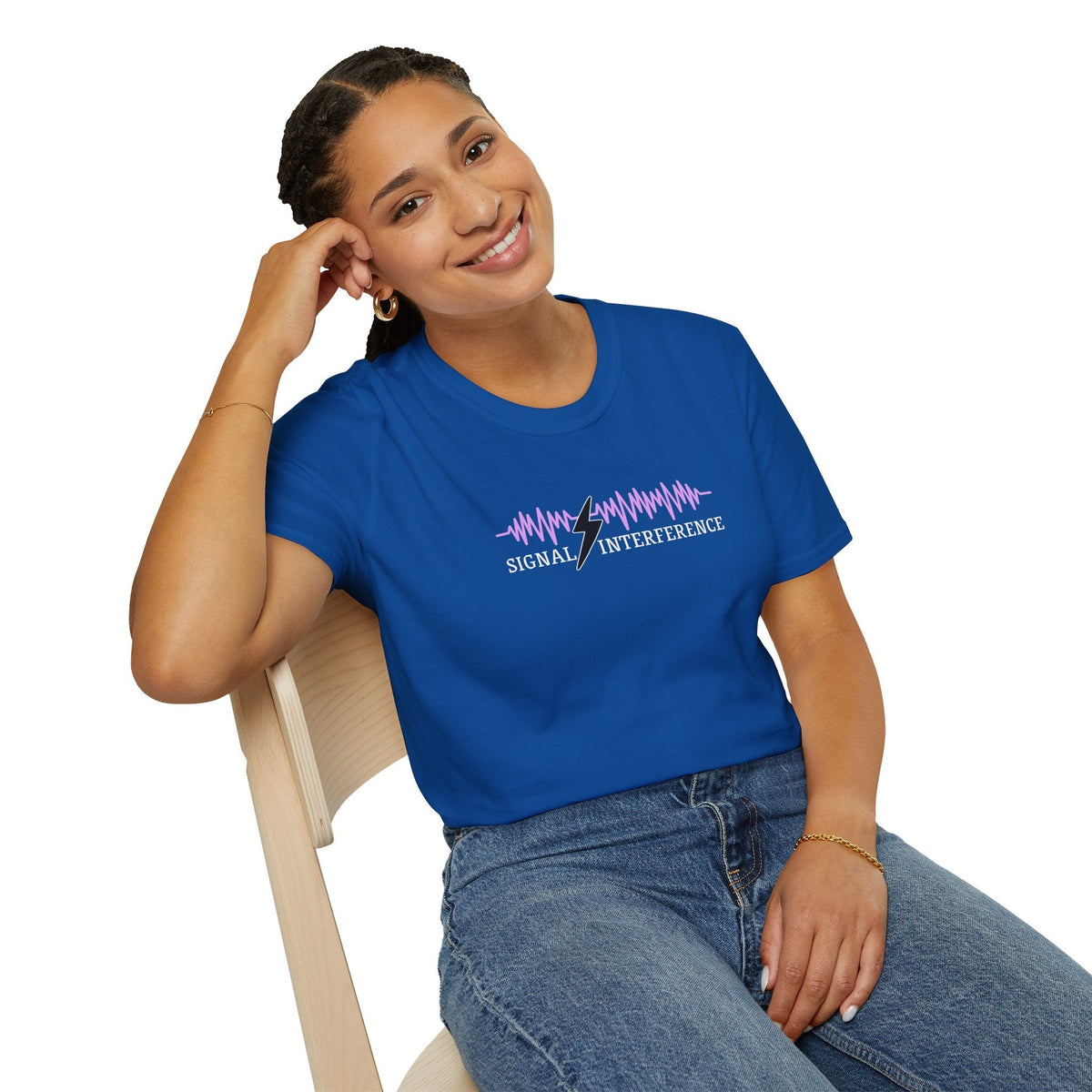 T-shirt d'interférence de signal — Statique silencieuse, étincelle visible