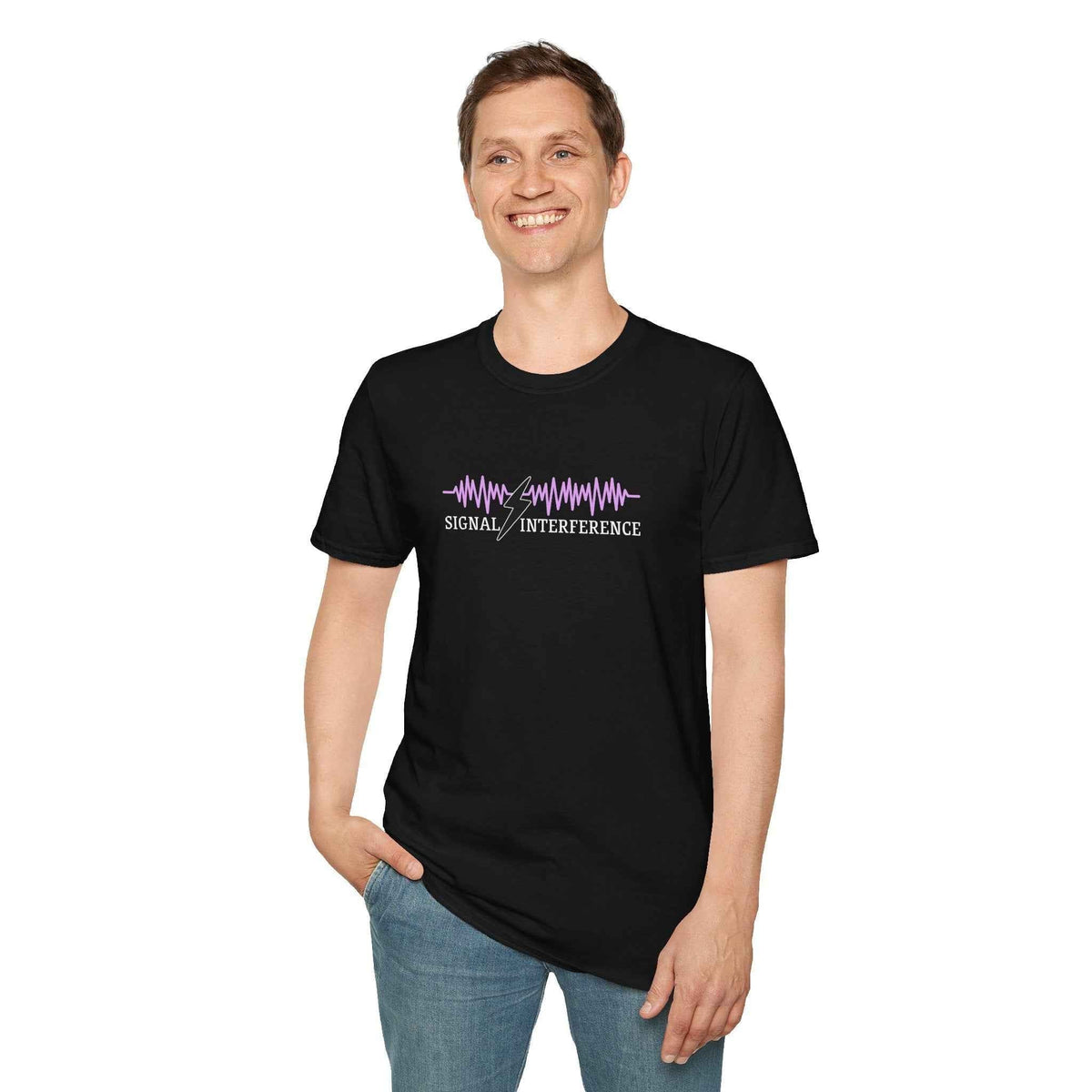 T-shirt d'interférence de signal — Statique silencieuse, étincelle visible