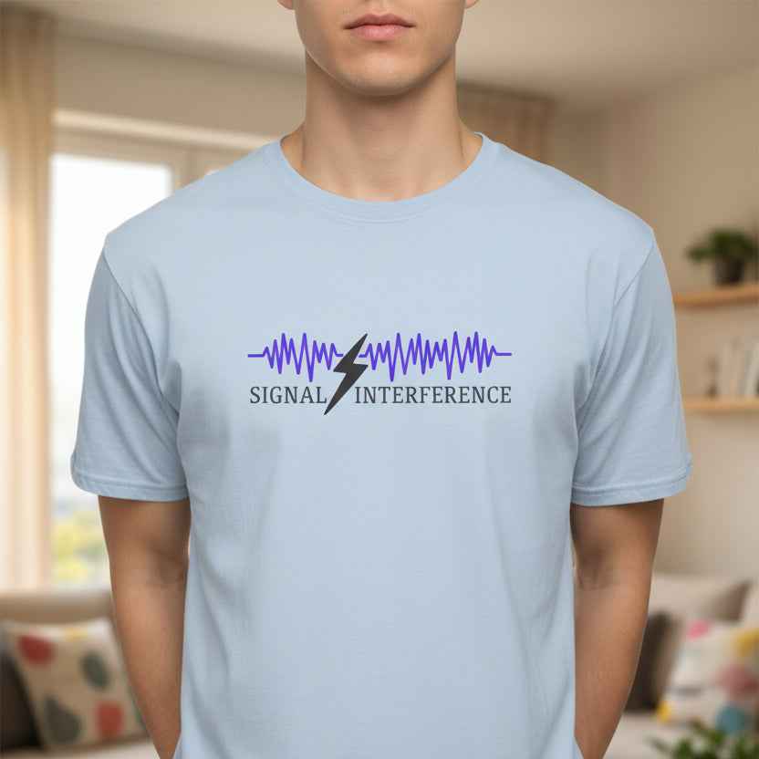 T-shirt d'interférence de signal — Statique silencieuse, étincelle visible