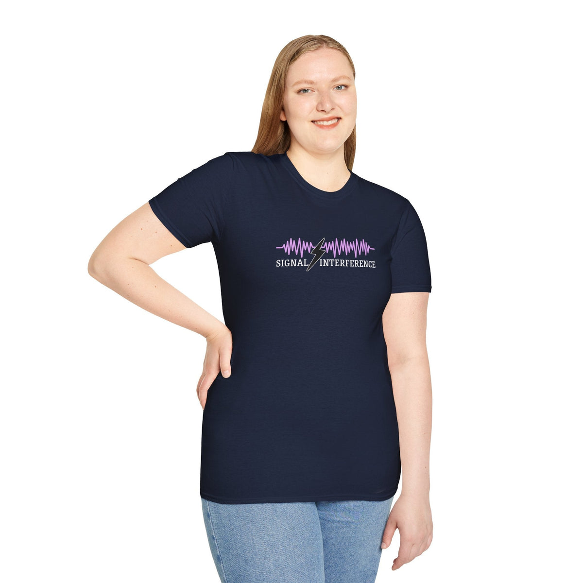 T-shirt d'interférence de signal — Statique silencieuse, étincelle visible