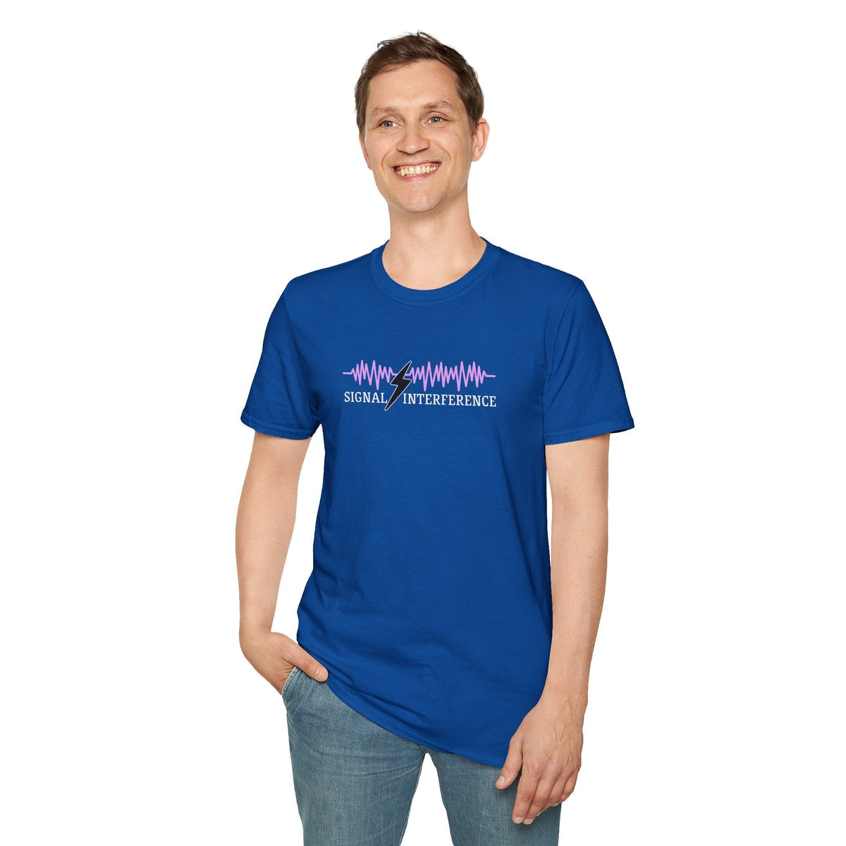 T-shirt d'interférence de signal — Statique silencieuse, étincelle visible