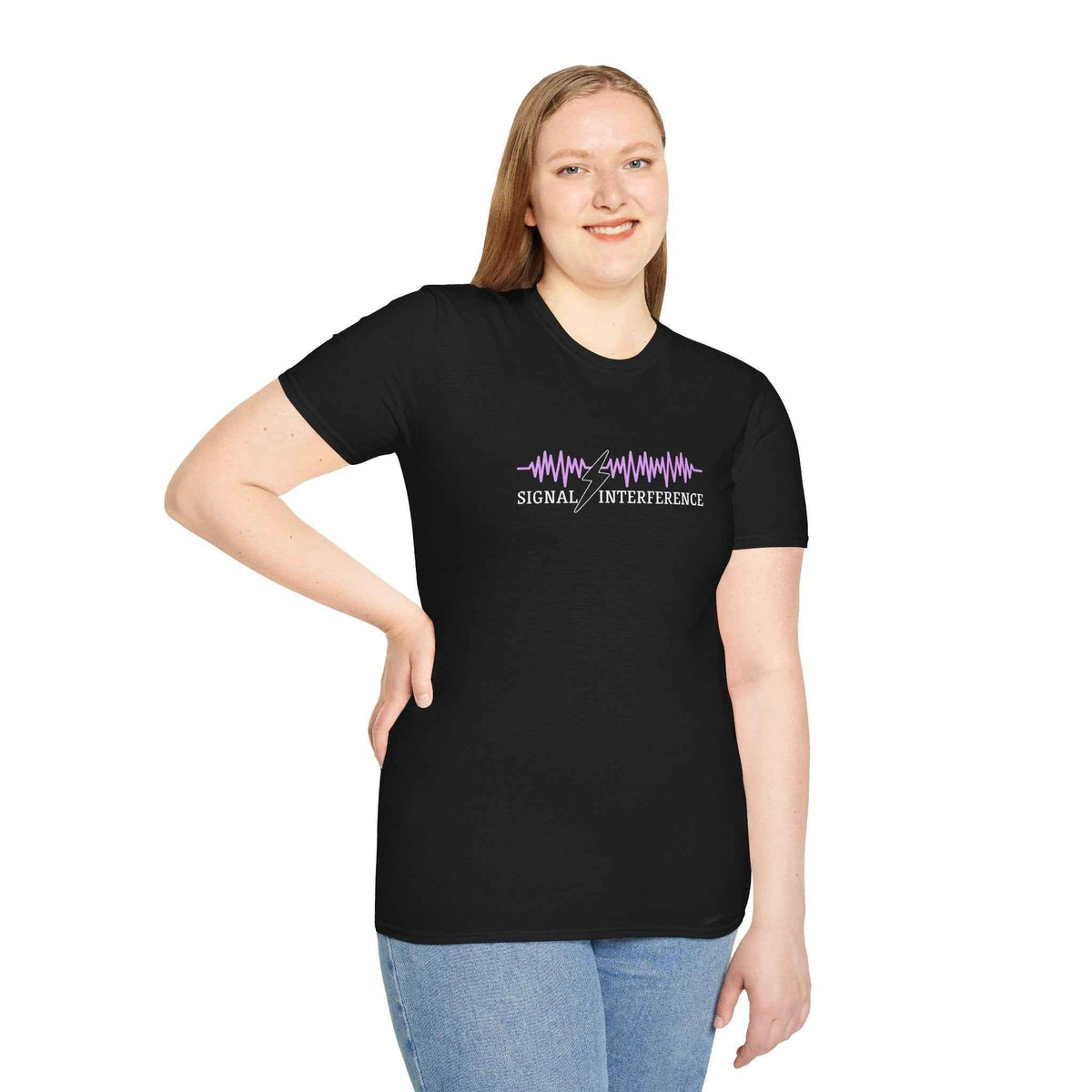 T-shirt d'interférence de signal — Statique silencieuse, étincelle visible