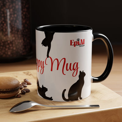 Taza de Acento para Amantes de los Gatos con Silueta