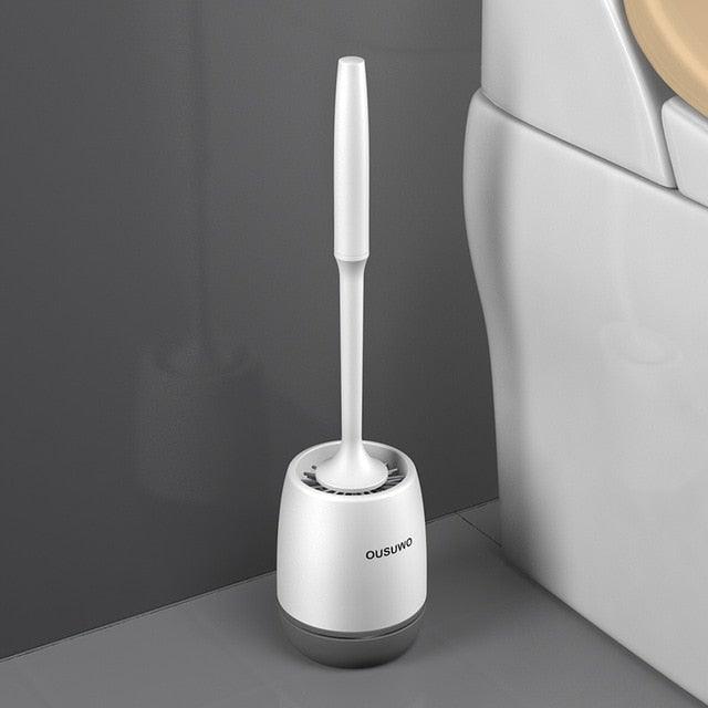 Premium Silicone Head Toilet Brush with Stainless Steel Handle