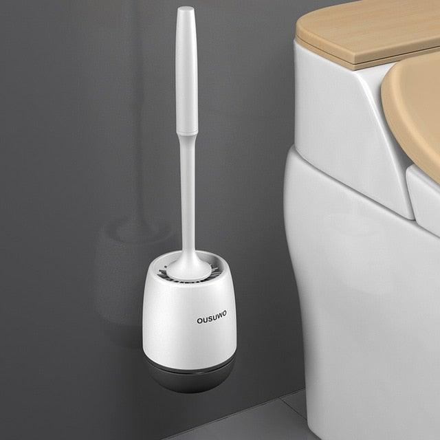 Premium Silicone Head Toilet Brush with Stainless Steel Handle