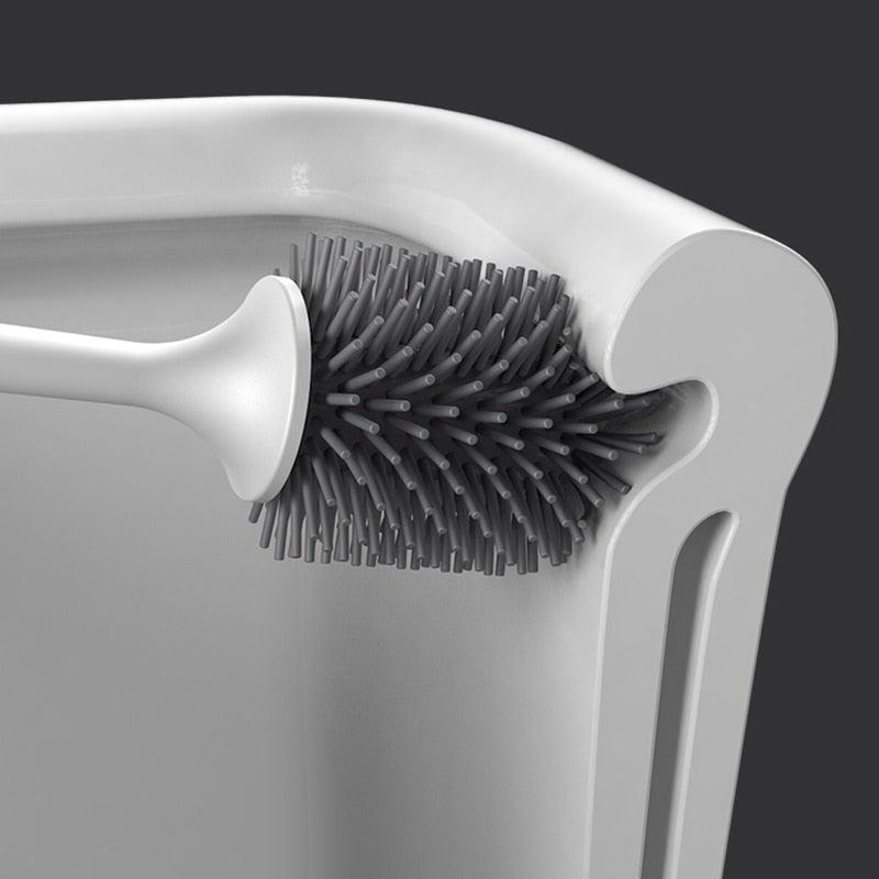 Premium Silicone Head Toilet Brush with Stainless Steel Handle