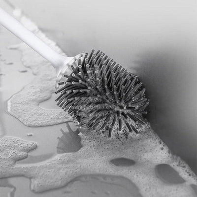Premium Silicone Head Toilet Brush with Stainless Steel Handle