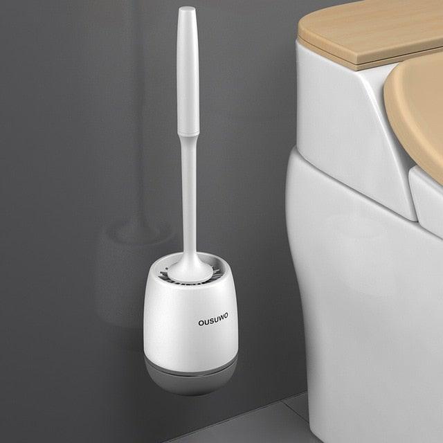 Premium Silicone Head Toilet Brush with Stainless Steel Handle