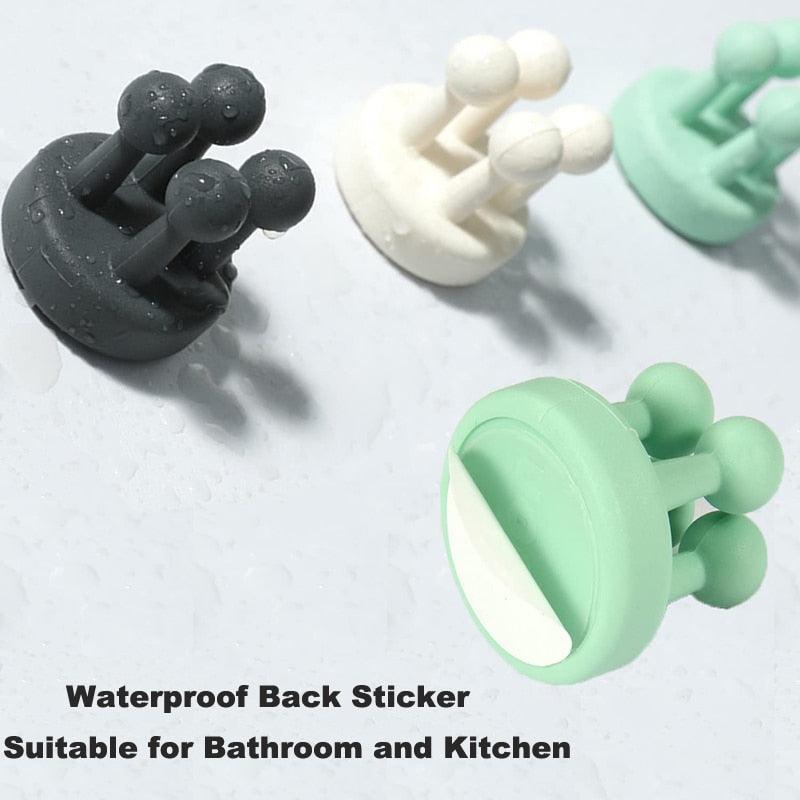 Ganchos de Silicona para Organizar Esenciales de Baño y Cocina