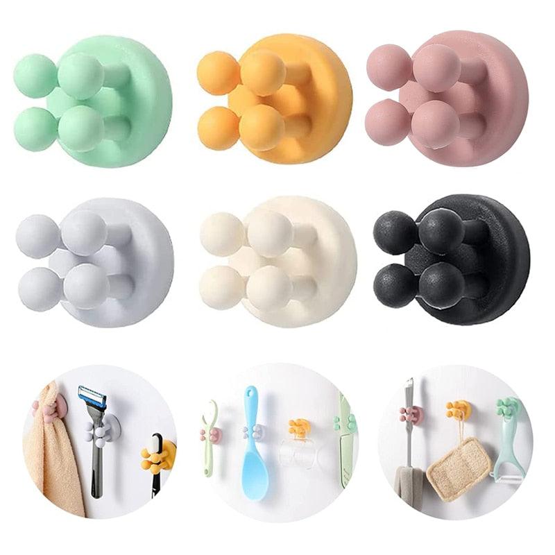 Ganchos de Silicona para Organizar Esenciales de Baño y Cocina