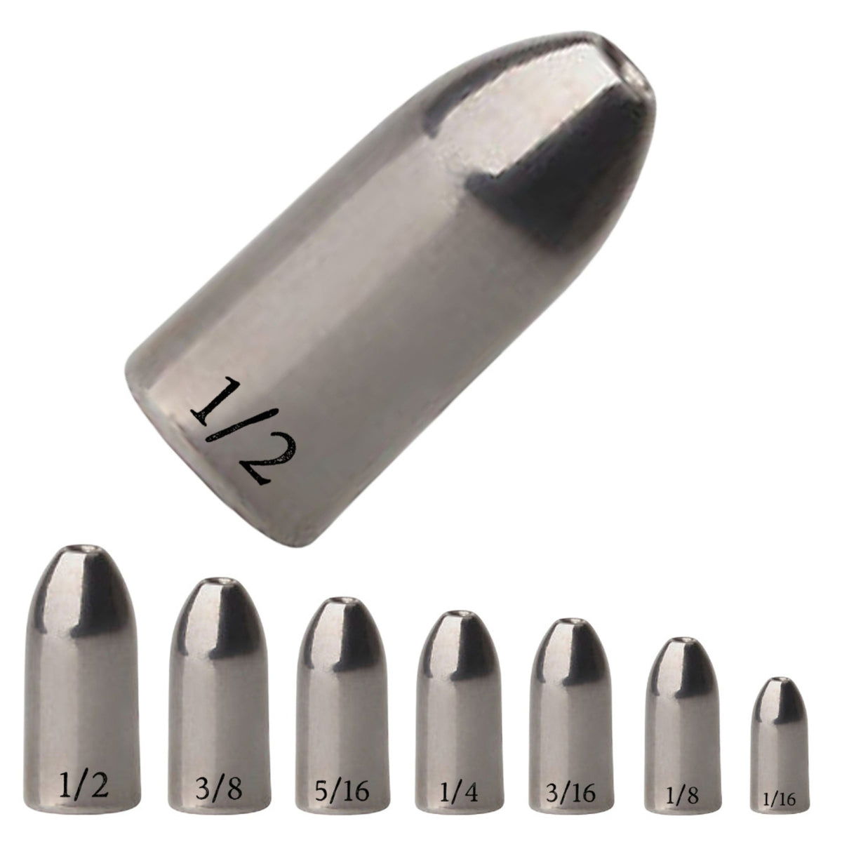 Pesas de tungsteno premium para pesca de lubina - Plomos tipo bala 