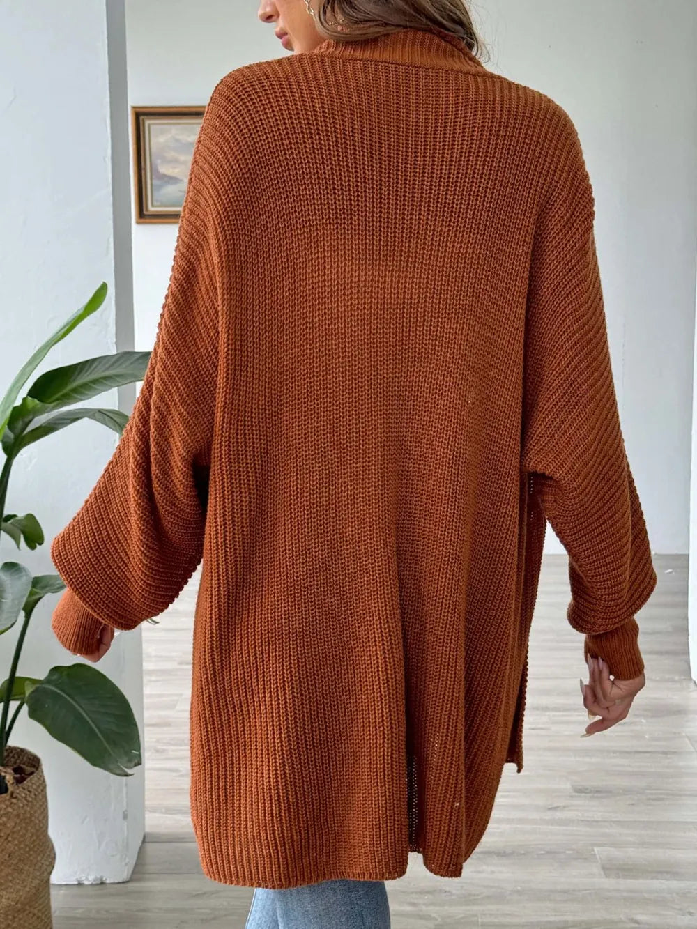 Simple and fashionable loose sweater with pearl nail beads cardigan - Korvel