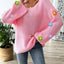 Simple and loose one neck off shoulder flared sleeve sweater - Korvel