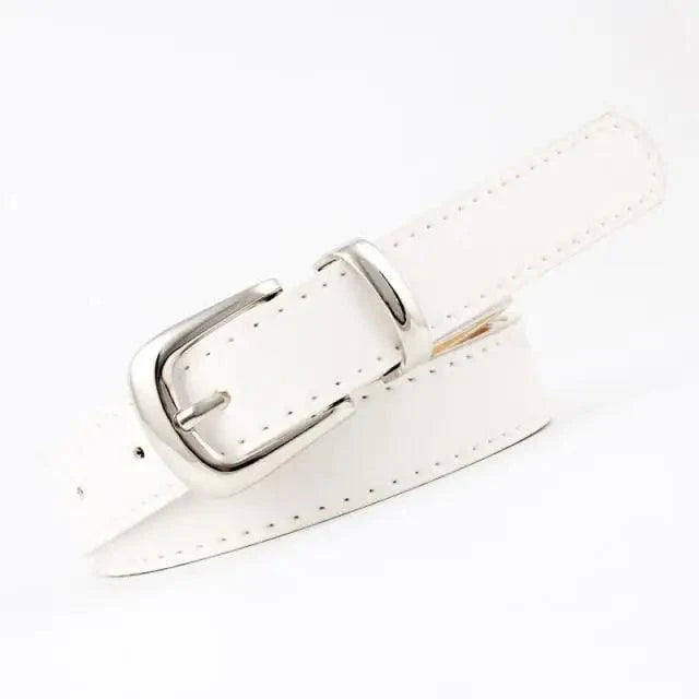 Ceinture en PU Cuir pour Femmes avec Boucle Double O-Ring Vintage