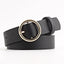 Ceinture en PU Cuir pour Femmes avec Boucle Double O-Ring Vintage