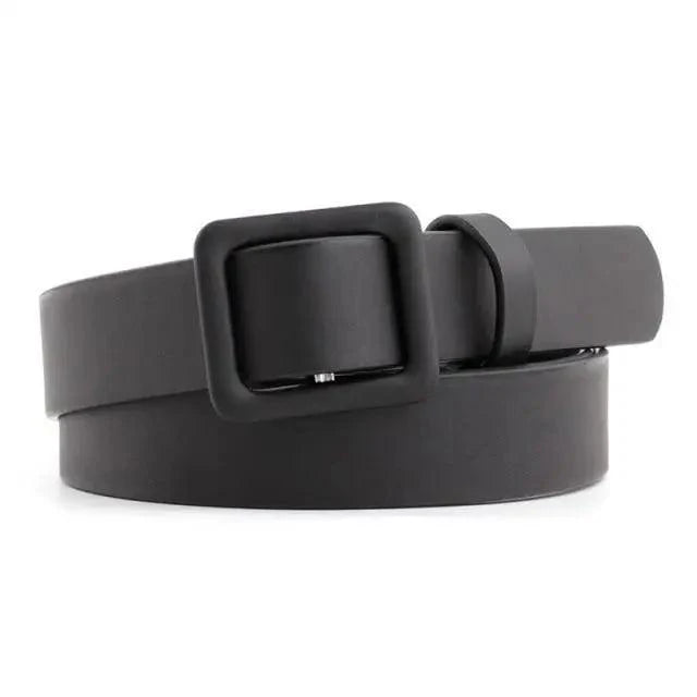 Ceinture en PU Cuir pour Femmes avec Boucle Double O-Ring Vintage