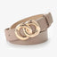 Ceinture en PU Cuir pour Femmes avec Boucle Double O-Ring Vintage