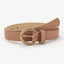 Ceinture en PU Cuir pour Femmes avec Boucle Double O-Ring Vintage