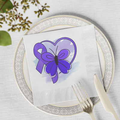 Purple Butterfly Epilepsy Awareness Coined Napkins