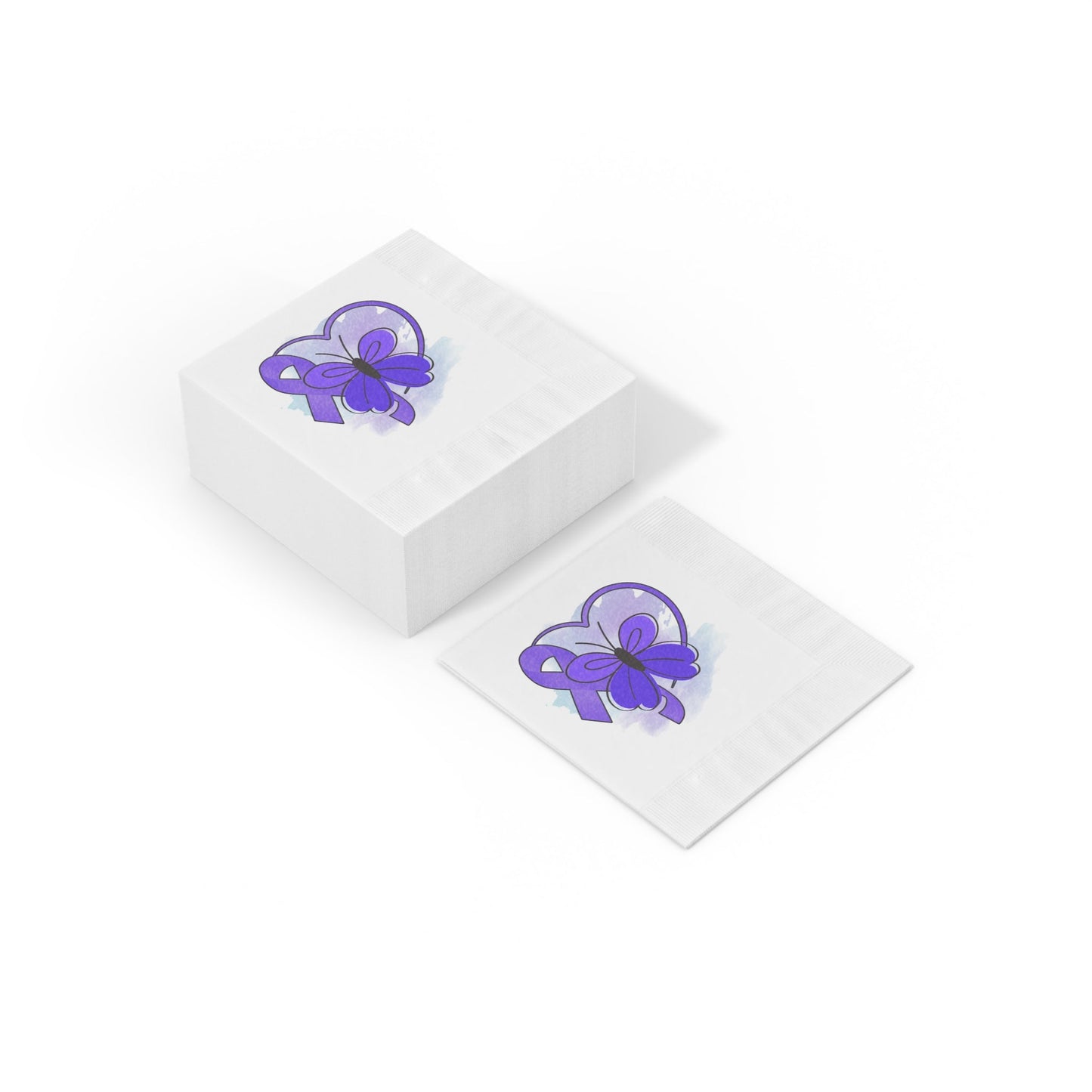 Serviettes à monnaie de sensibilisation à l'épilepsie avec papillon violet