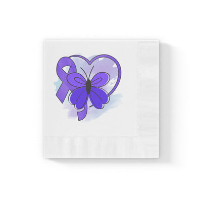 Purple Butterfly Epilepsy Awareness Coined Napkins