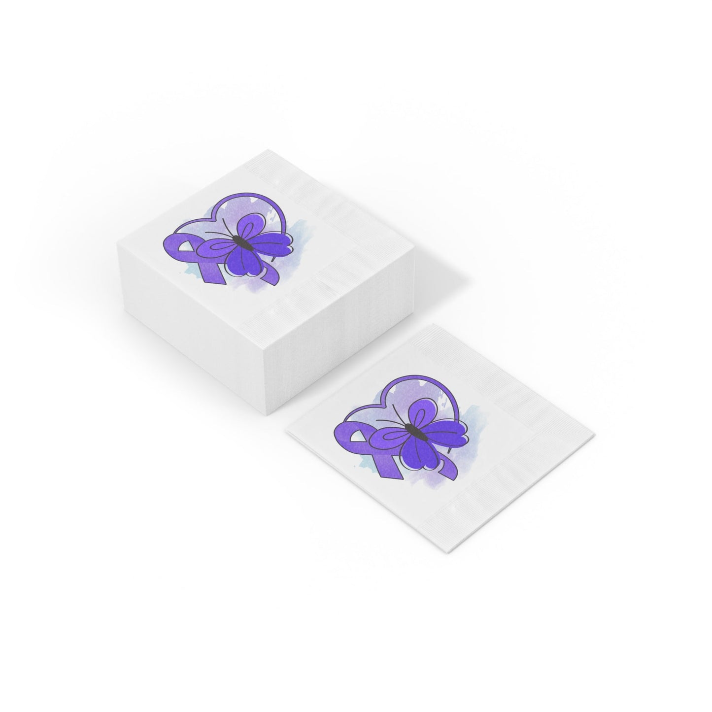 Serviettes à monnaie de sensibilisation à l'épilepsie avec papillon violet