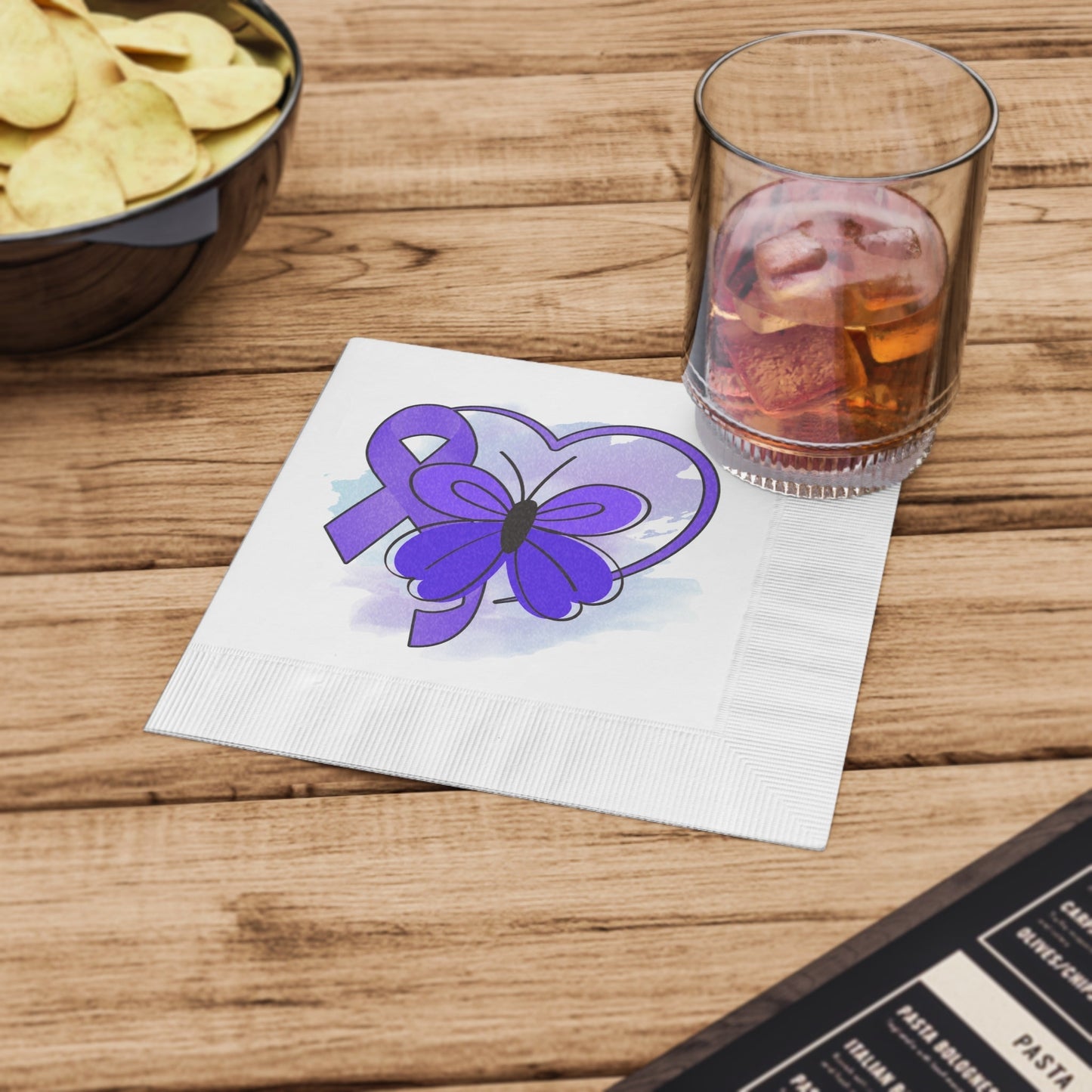Serviettes à monnaie de sensibilisation à l'épilepsie avec papillon violet