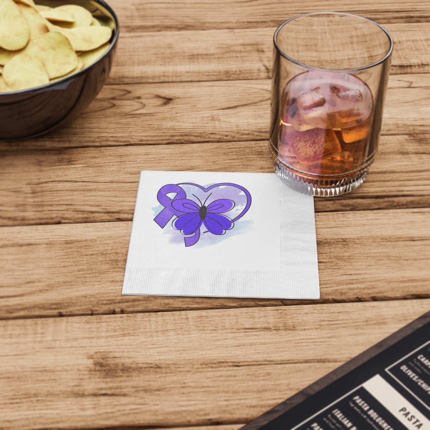 Serviettes à monnaie de sensibilisation à l'épilepsie avec papillon violet