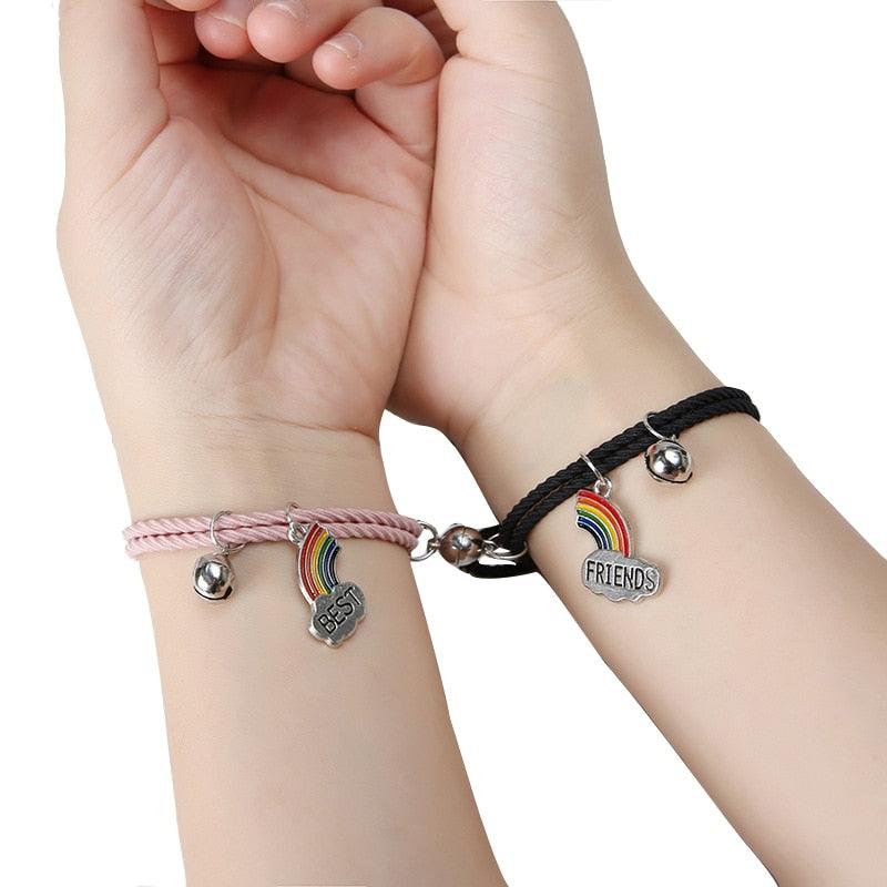 Rainbow Magnetic Couple Bracelet - Adjustable Friendship Jewelry