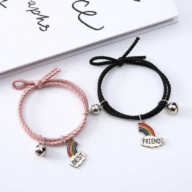 Rainbow Magnetic Couple Bracelet - Adjustable Friendship Jewelry