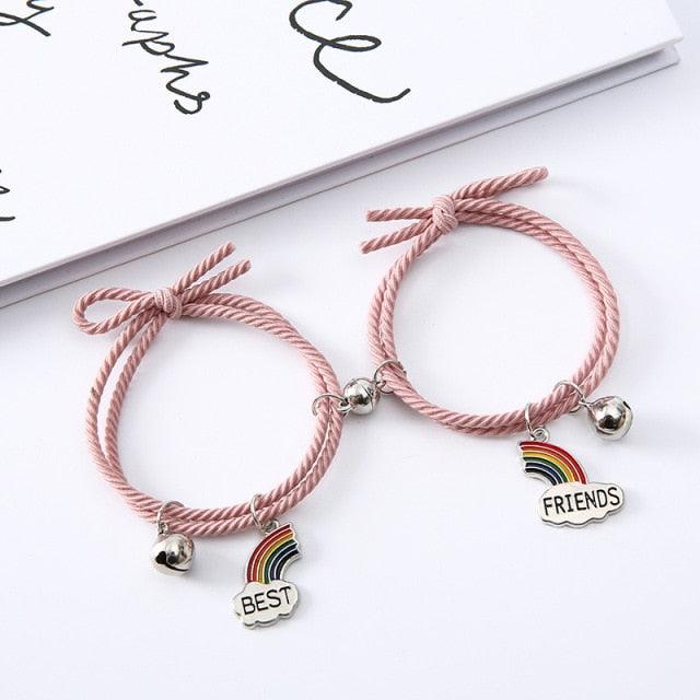 Rainbow Magnetic Couple Bracelet - Adjustable Friendship Jewelry