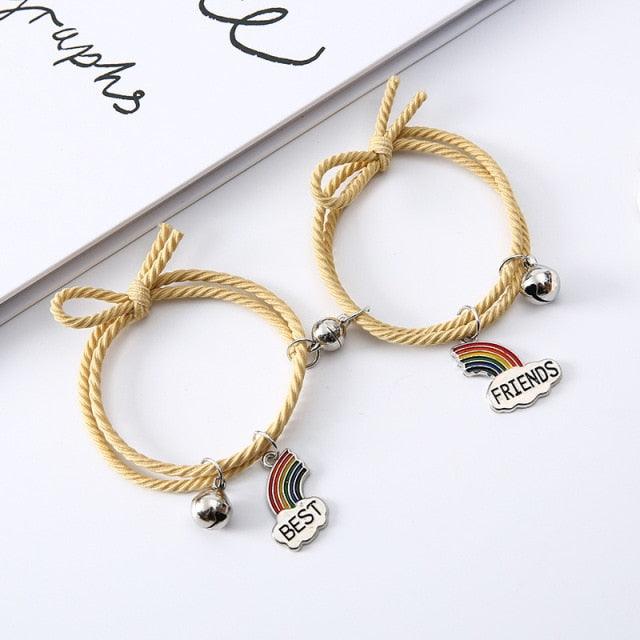Rainbow Magnetic Couple Bracelet - Adjustable Friendship Jewelry