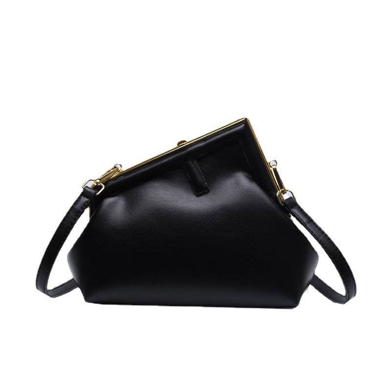 Simple small fragrant cloud bag texture new fashion fashion solid color clip bag shoulder bag crossbody bag - Korvel