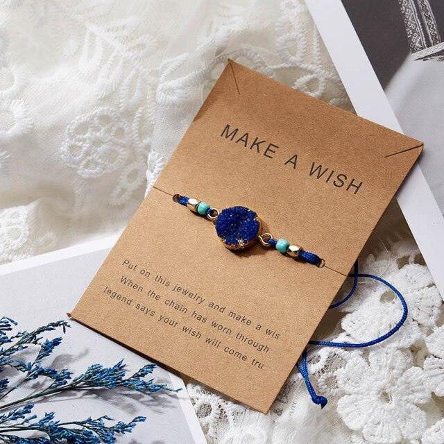 Colorful Stone Charm Bracelet with Adjustable String