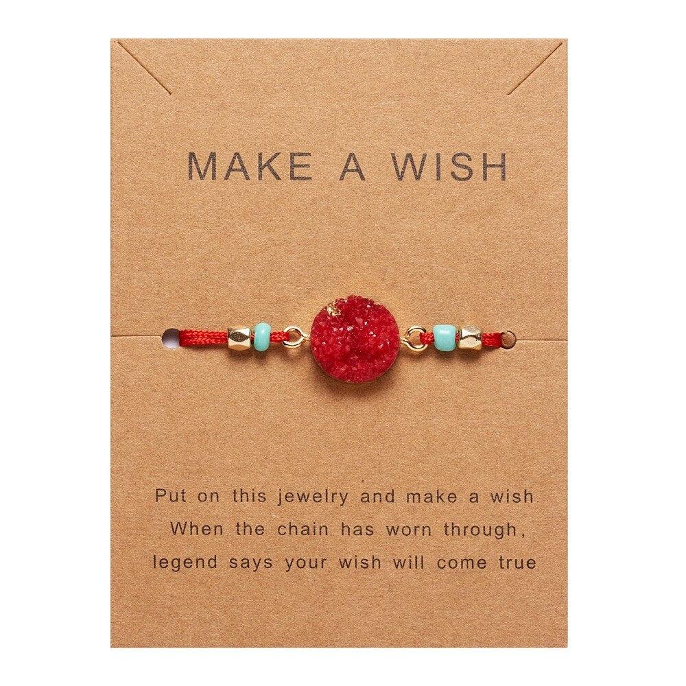 Colorful Stone Charm Bracelet with Adjustable String