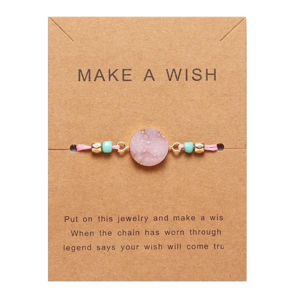 Colorful Stone Charm Bracelet with Adjustable String