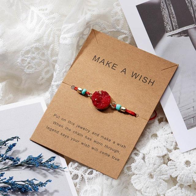 Colorful Stone Charm Bracelet with Adjustable String