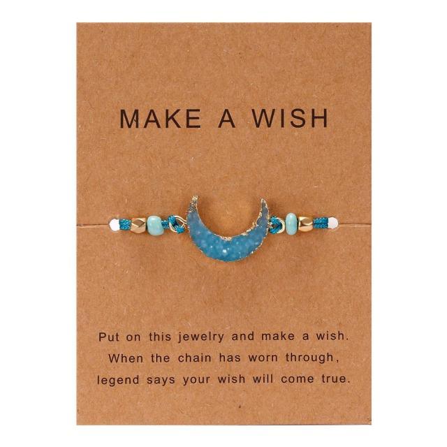 Colorful Stone Charm Bracelet with Adjustable String