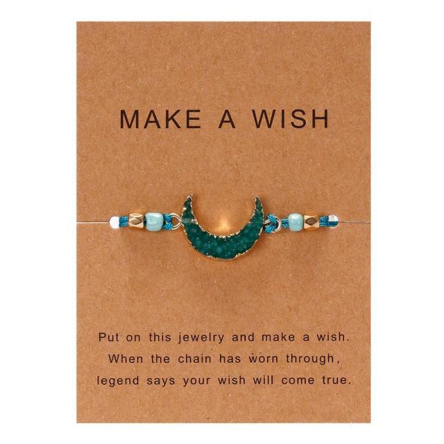 Colorful Stone Charm Bracelet with Adjustable String