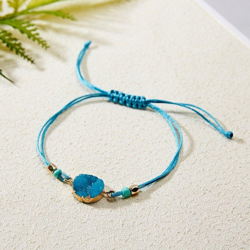 Colorful Stone Charm Bracelet with Adjustable String