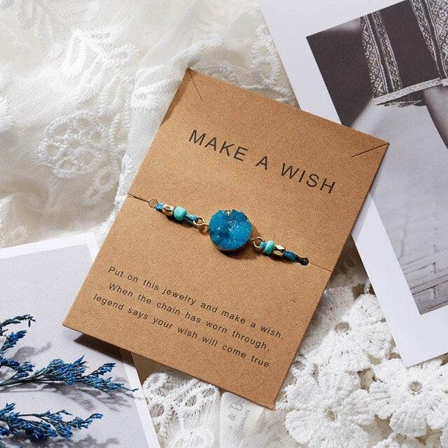 Colorful Stone Charm Bracelet with Adjustable String