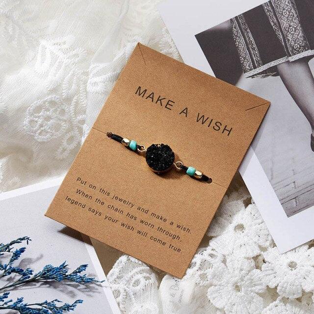 Colorful Stone Charm Bracelet with Adjustable String