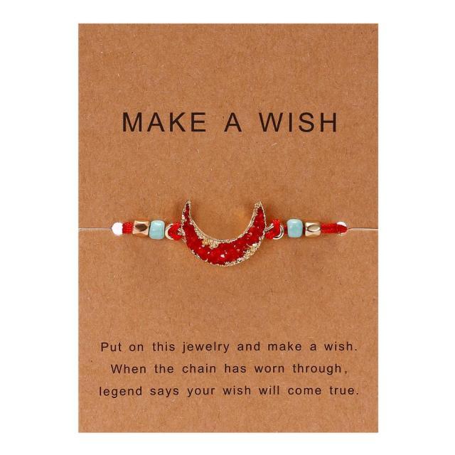 Colorful Stone Charm Bracelet with Adjustable String