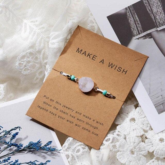 Colorful Stone Charm Bracelet with Adjustable String