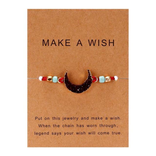 Colorful Stone Charm Bracelet with Adjustable String