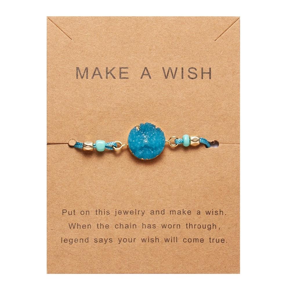 Colorful Stone Charm Bracelet with Adjustable String