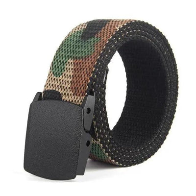 Ceinture en coton réglable unisexe avec boucle en métal