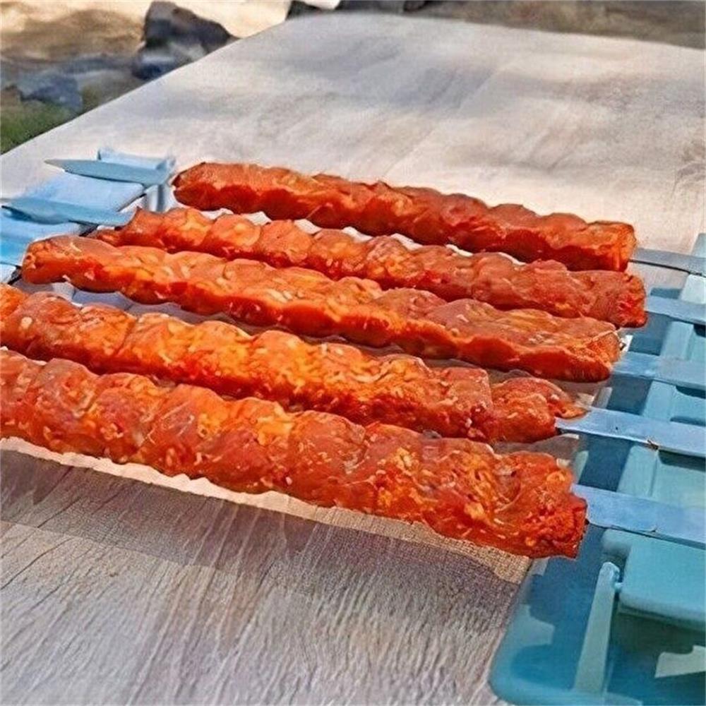 Effortless Kebab Maker - Single Row BBQ Skewer Tool for Perfect Grilling - Korvel