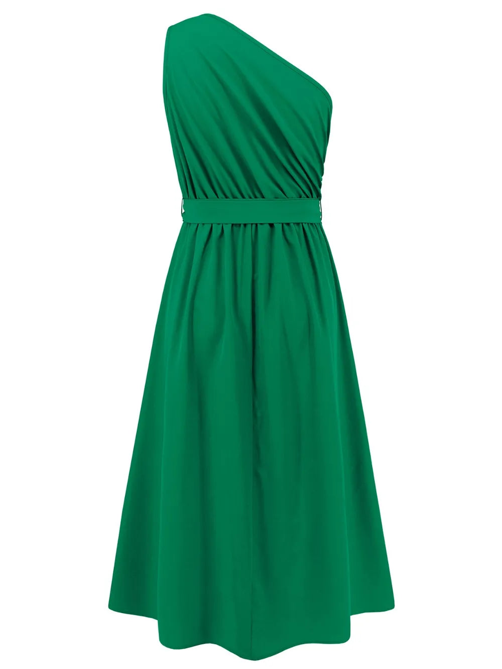 Robe midi élégante à épaule unique
