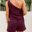 Single Shoulder Top and Pocketed Shorts Set